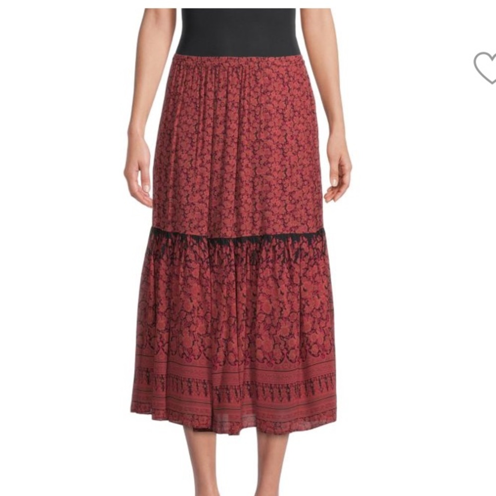 KOBI HALPERIN Charlie Tiered Midi Skirt Size M.